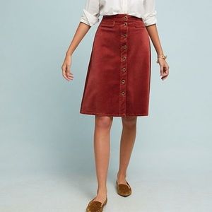 Anthropologie Corduroy Skirt